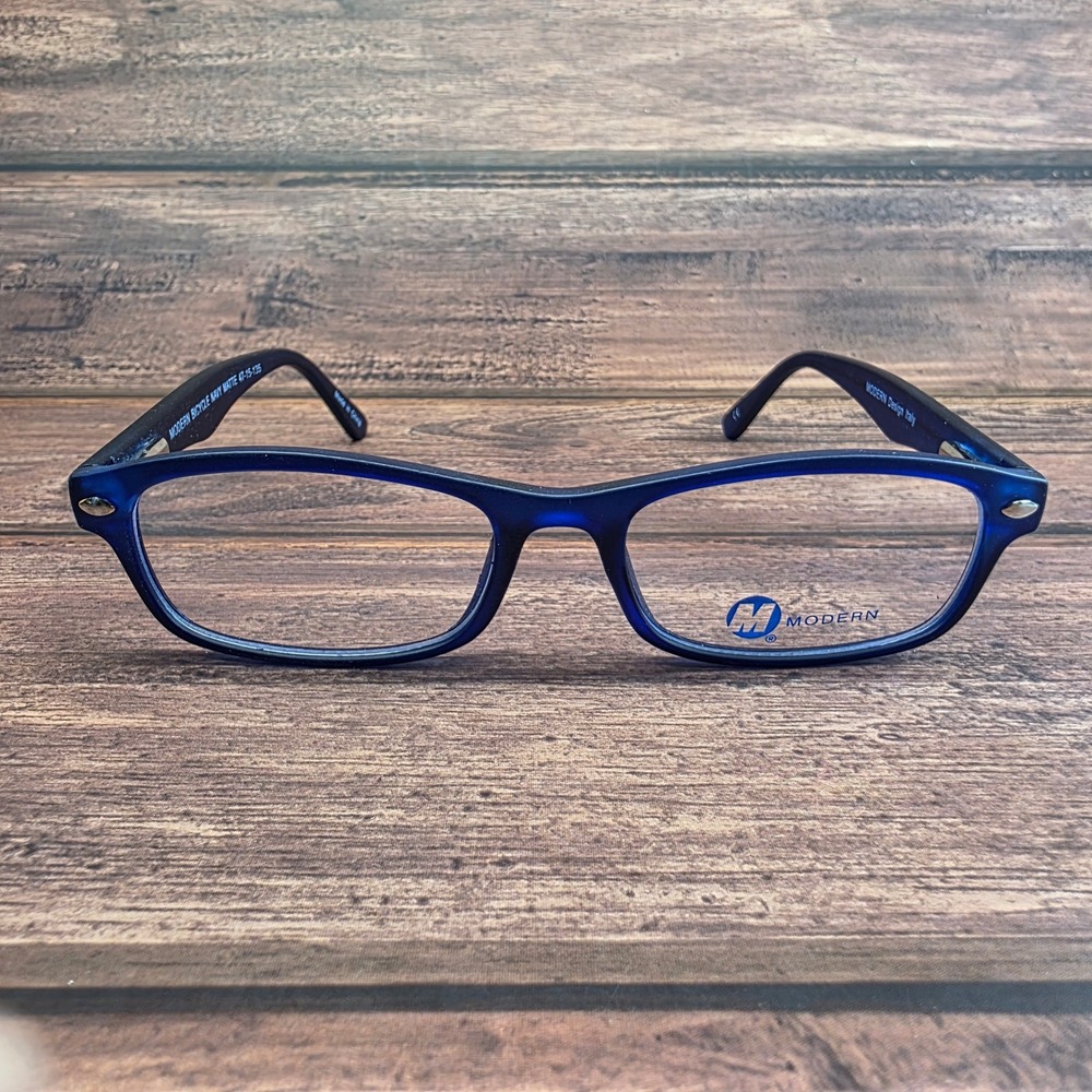 Modern Optical Bicycle Navy Matte Eyeglass Frames 47-15-135 Rectangular Glasses